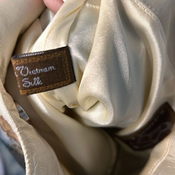 KIMBERLY ALAN Embroidered Floral Vintage 80s Purse Hobo Handbag 100% Silk - Picture 13 of 15